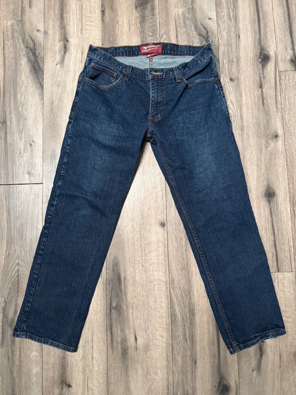 Arizona Jeans Co Slim Straight Flex Denim Jeans 33X29 Dark Wash Made In Mexico